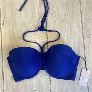 NEW Shade & Shore Blue Bikini Top-size 34DD